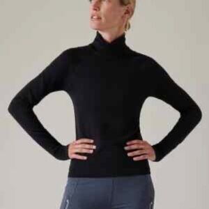 Athleta Seamless Mock Turtleneck Ribbed/Textured